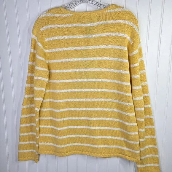 Vintage Sag Harbor Sweater Medium Yellow Lighthouse Coastal Nautical Preppy Y2K - Picture 4 of 10